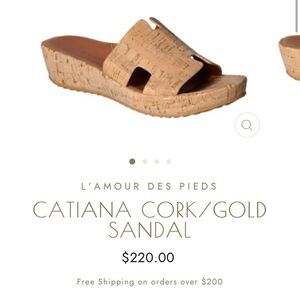 L'Amour Natural Cork Slide Sandal